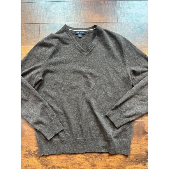 Banana Republic Other - Banana Republic 100% Cashmere V-Neck Pullover Sweater Brown Mens Size Large